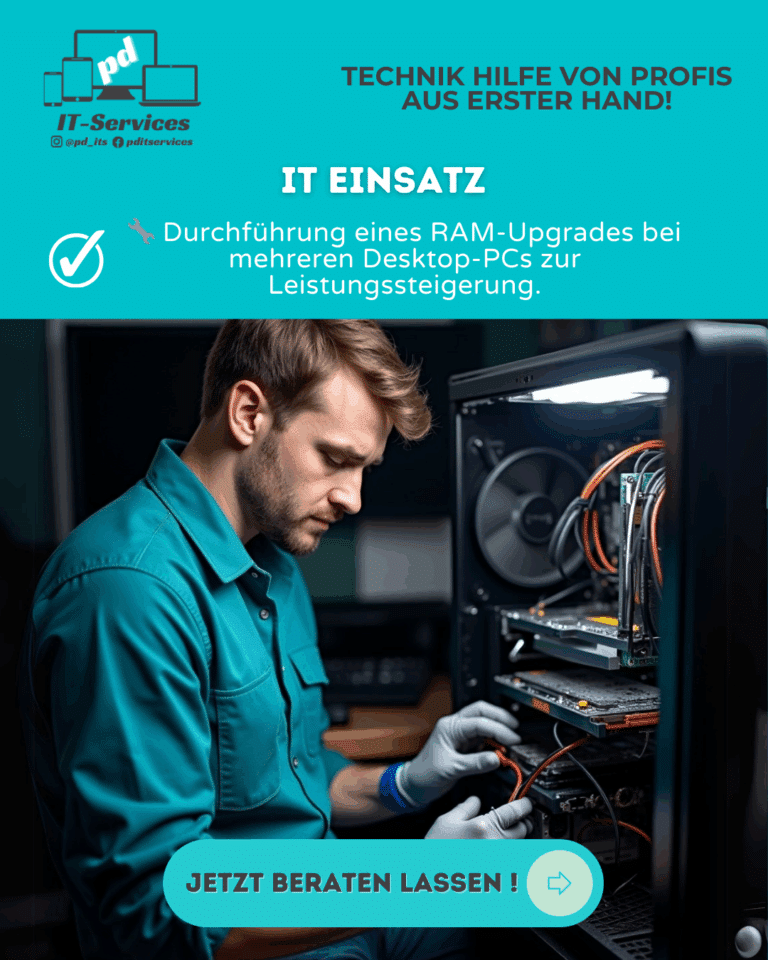 12.05.25 - 🔧 Durchführung eines RAM-Upgrades bei mehreren Desktop-PCs zur Leistungssteigerung.
